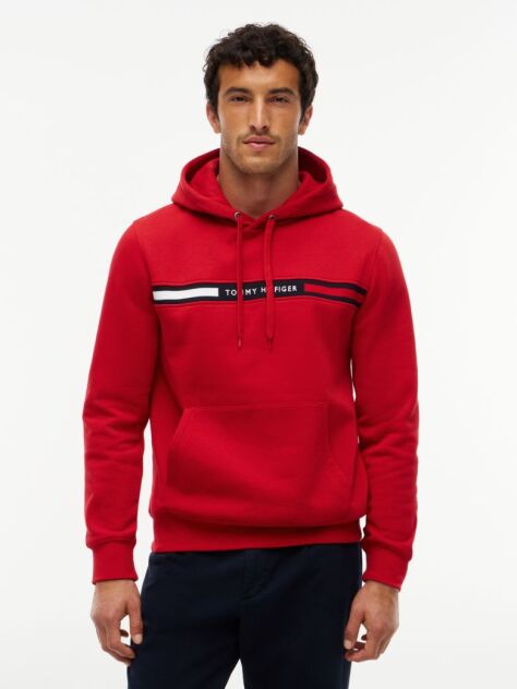 Κόκκινο Hoody Με Λογότυπο  Άνδρες