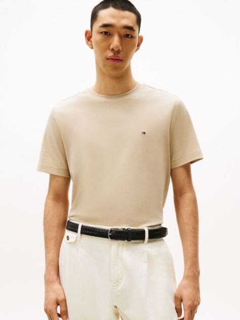 Beige Interlock Knit T-Shirt  Men