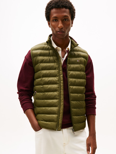 Green Packable Water Repellent Vest  Men