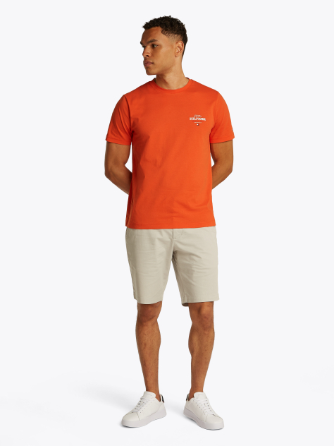 Orange Logo Crew Neck T-Shirt  Men