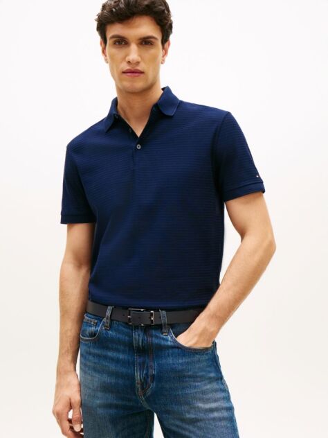 Blue Smart Casual Regular Fit Polo Shirt  Men