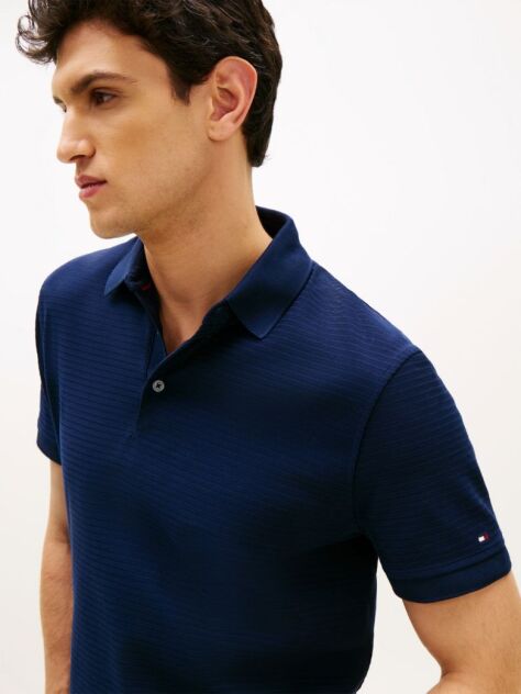 Blue Smart Casual Regular Fit Polo Shirt  Men