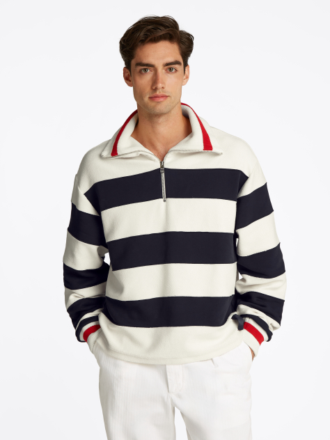Multi Hoody Με Φερμουάρ Και Ρίγα Breton Σε Boxy Γραμμή  Άνδρες