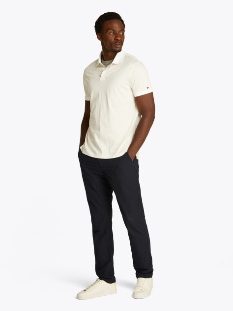 White Regular Fit Monogram Polo Shirt  Men