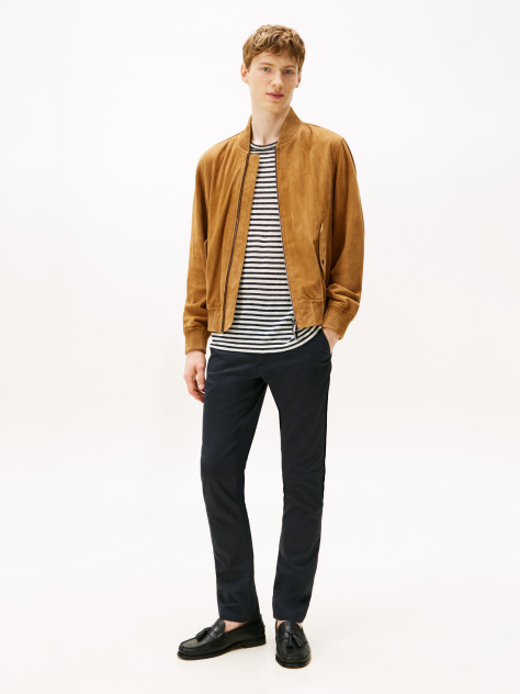 Blue Bleecker Micro Print Slim Fit Chinos  Men