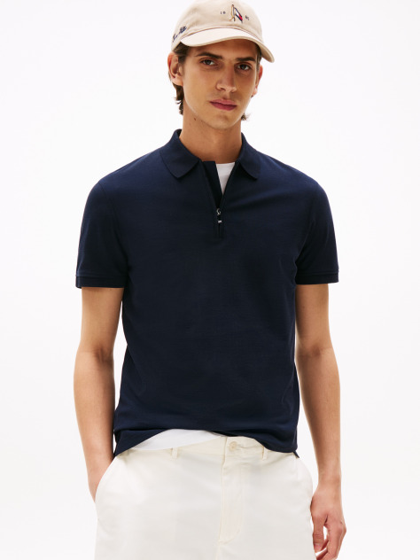Blue Smart Casual Performance Polo Shirt  Men