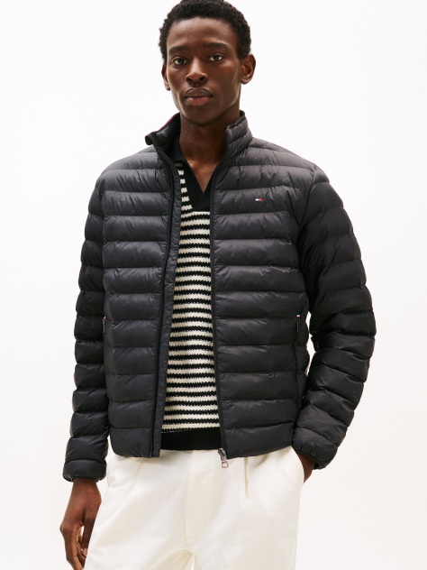 Black Recycled Packable Jacket  Men