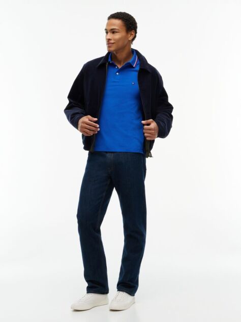 Blue Slim Fit Tipped Pique Polo Shirt  Men