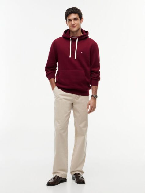 Red Flag Embroidery Fleece Hoody  Men