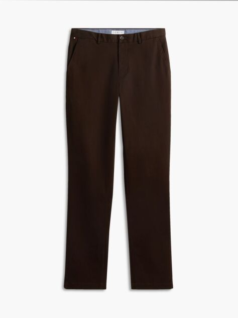 Brown Denton Straight Twill Chinos  Men