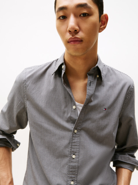 Grey TH Flex Regular Fit Gingham Shirt  Men