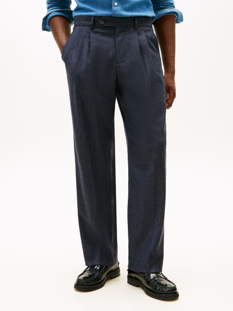 Μπλε Smart Casual Παντελόνι Με Μάλλινο Φινίρισμα  Άνδρες