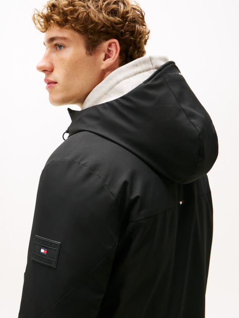 Black Tech Water Repellent Thermal Padded Jacket  Men