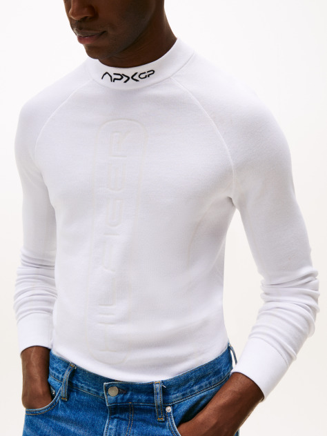 White The APXGP Collection Wool Mock Neck Jumper  Men