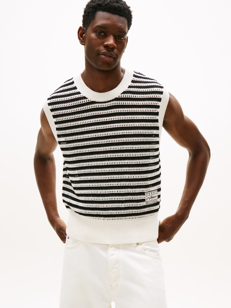Multi The APXGP Collection Open Knit Sweater Vest  Men