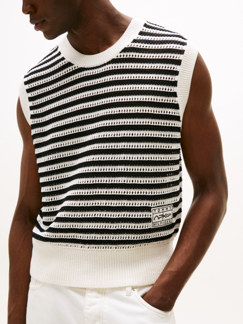 Multi The APXGP Collection Open Knit Sweater Vest  Men