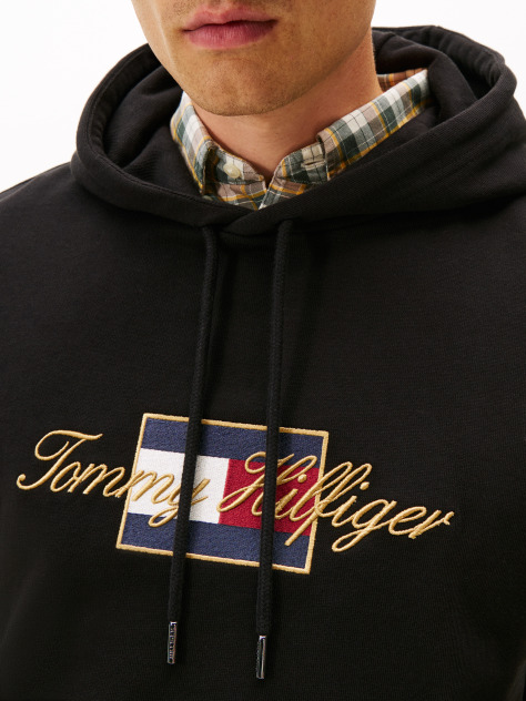 Μαύρο Hoodie Με Icon Gold Λογότυπο  Άνδρες