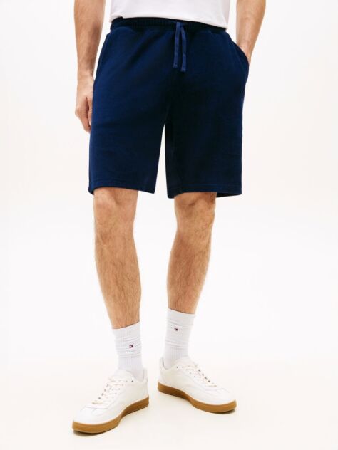 Blue Flag Embroidery Towelling Sweat Shorts  Men
