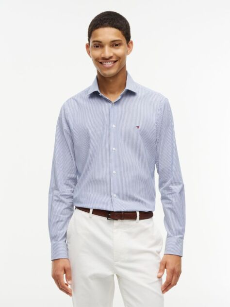 Blue Slim Fit Stripe Shirt  Men