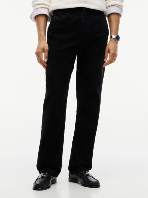 Black Dover Regular Straight Elasticated Corduroy Chinos  Men