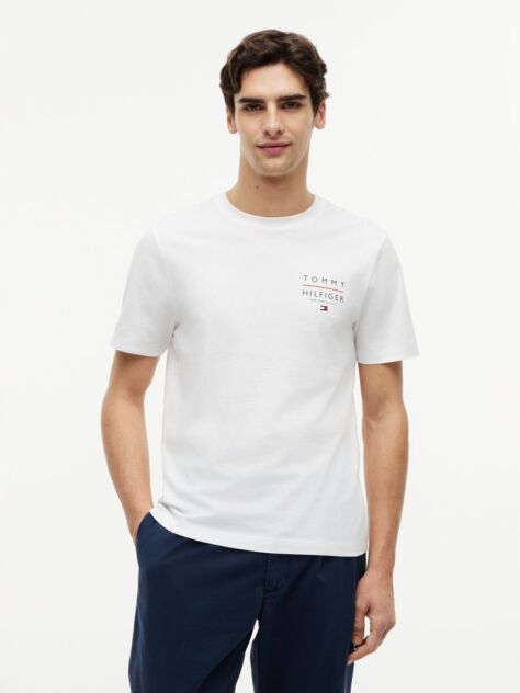 Μπεζ Βαμβακερό T-Shirt Με Λογότυπο Και Κλασική Λαιμόκοψη  Άνδρες