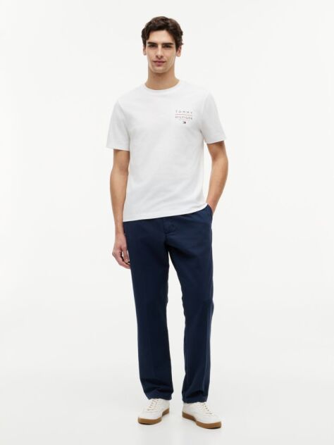 Μπεζ Βαμβακερό T-Shirt Με Λογότυπο Και Κλασική Λαιμόκοψη  Άνδρες