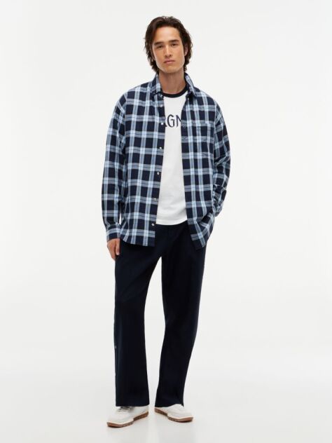 Blue Regular Fit Check Shirt  Men