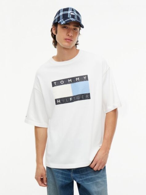 Μπεζ Άνετο Ξεθωριασμένο T-Shirt  Άνδρες