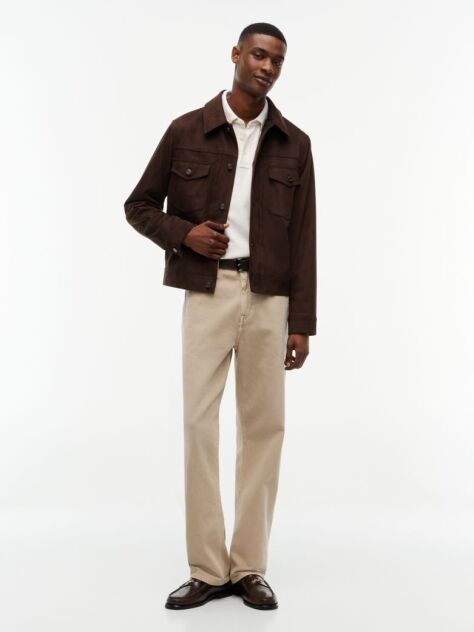 Beige Regular Waffle Long Sleeve Polo Shirt  Men