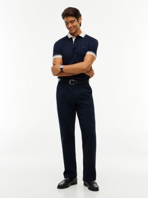 Blue Regular Fit Interlock Contrast Polo Shirt  Men