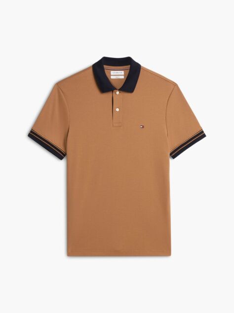 Brown Regular Fit Interlock Contrast Polo Shirt  Men