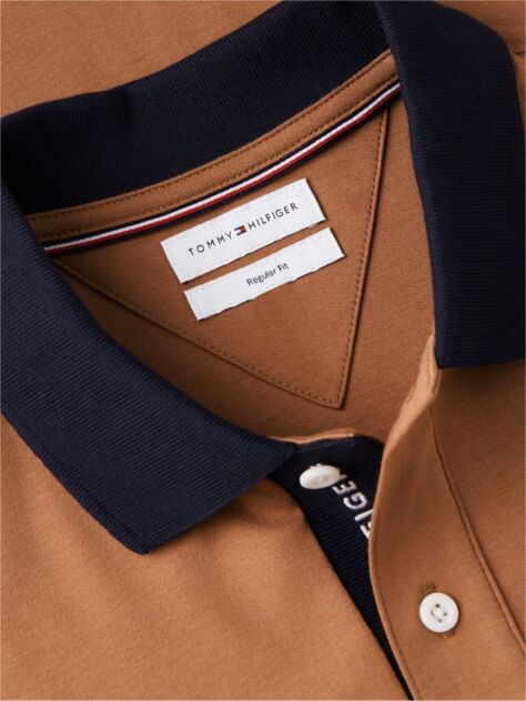 Brown Regular Fit Interlock Contrast Polo Shirt  Men
