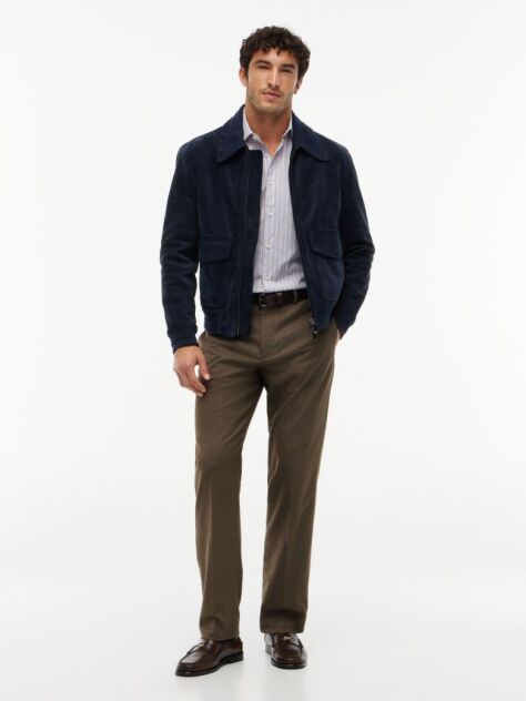 Multi New York Label Slim Fit Flex Collar Shirt  Men