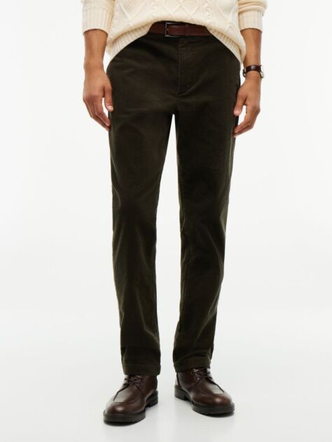 Green Denton Slim Straight Fine Corduroy Chinos  Men