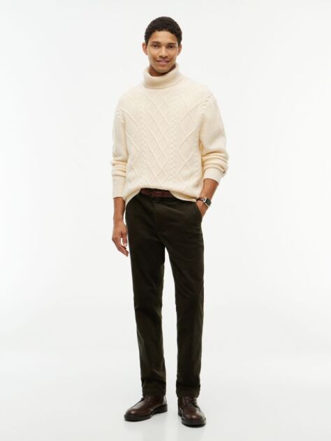 Green Denton Slim Straight Fine Corduroy Chinos  Men