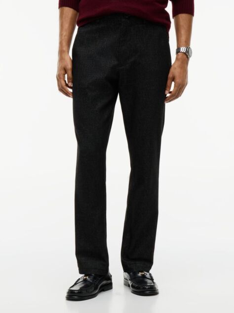Black Denton Brushed Marl Straight Chinos  Men