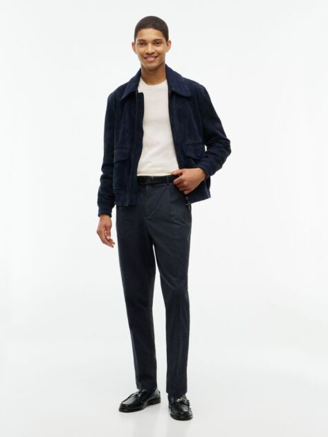 Blue New York Label Leather Zip-Thru Jacket  Men
