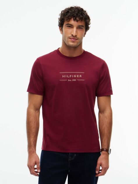 Κόκκινο T-Shirt Με Λογότυπο Και Interlock Πλέξη   Άνδρες