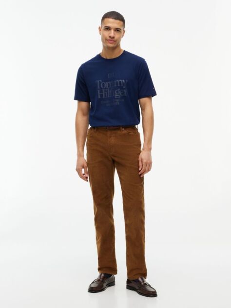 Μπλε Βαμβακερό T-Shirt Με Tonal Σχέδιο  Άνδρες