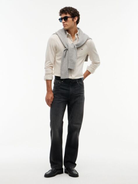 Grey Dover Regular Straight Whiskered Jeans  Men