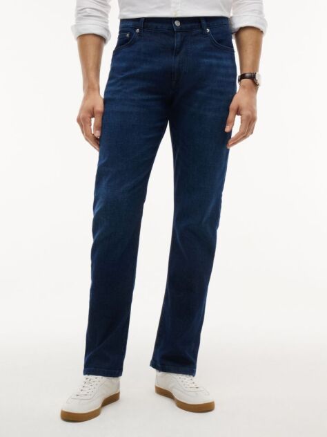 Blue Denton Slim Straight Faded Jeans  Men