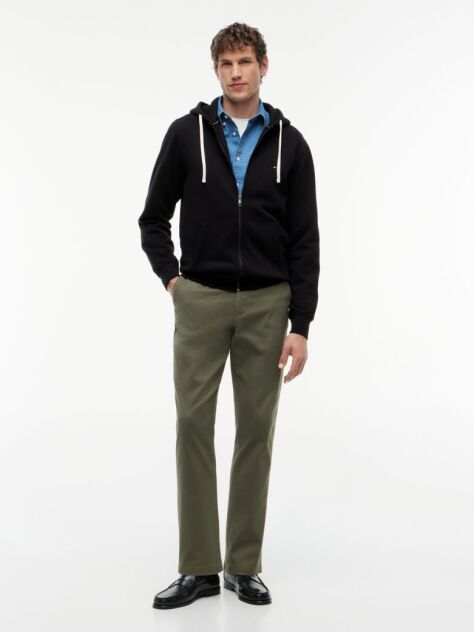 Black Flag Embroidery Fleece Zip-Thru Hoody  Men