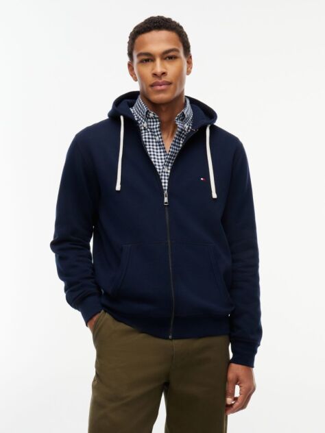 Blue Flag Embroidery Fleece Zip-Thru Hoody  Men