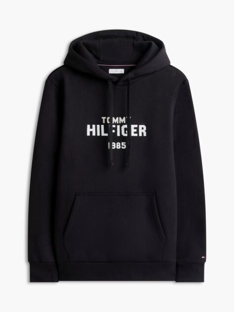 Μαύρο Fleece Hoody Με Κεντητό Λογότυπο  Άνδρες