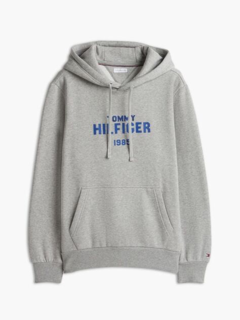 Γκρι Fleece Hoody Με Κεντητό Λογότυπο  Άνδρες