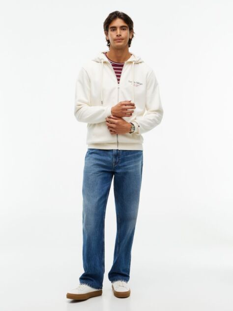 Beige Back Graphic Terry Zip-Thru Hoody  Men