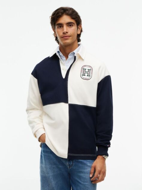 Multi Varsity Colour-Blocked Relaxed Rugby Shirt  Men