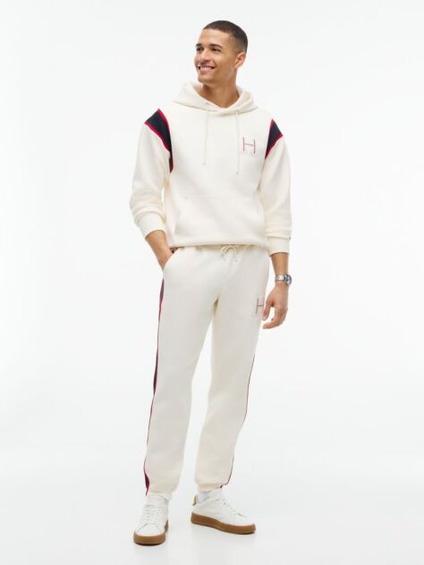 Μπεζ Hoody Με Varsity Λογότυπο Και Λεπτομέρεια Σε Αντίθεση  Άνδρες