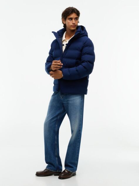 Blue Performance Tech Padded Hooded Jacket  Men