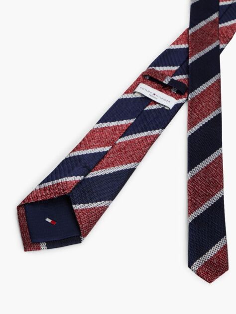 Multi New York Label Pure Silk Stripe Tie  Men